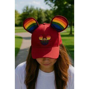 New - Disney World Pride Rainbow Mickey Ears Adult Baseball Hat